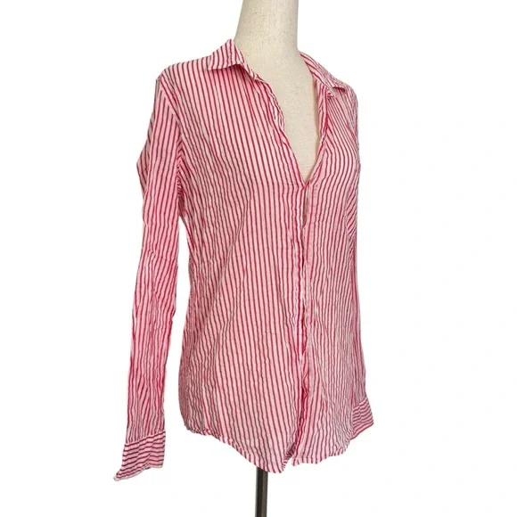 Frank & Eileen Barry Shirt Red White Stripe